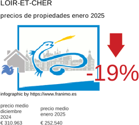 precio medio de la propiedad en la región de Loir-et-Cher enero 2025