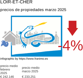 precio medio de la propiedad en la región de Loir-et-Cher marzo 2025